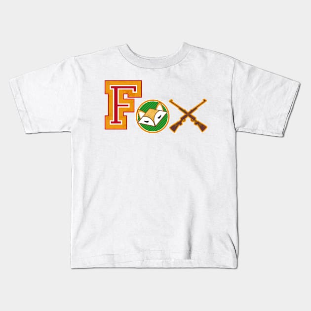 Fox varsity patches Kids T-Shirt by Kisho